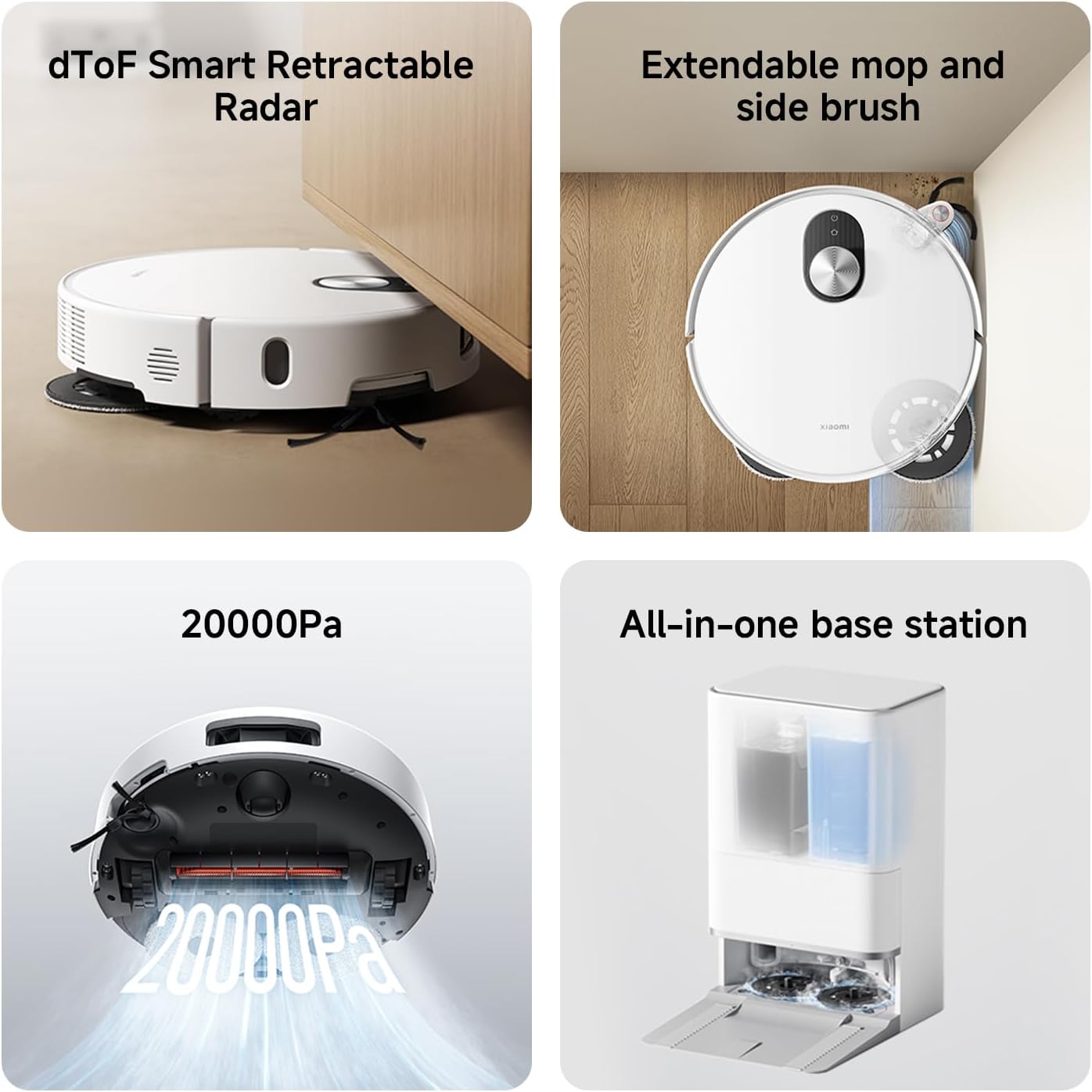 XIAOMI 5 Robot Vacumm Cleaner with Mop, 20000 Pa, Lifting dToF Navigation