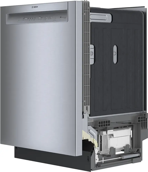 Bosch – 100 Series 24″ Front Control Smart Built-In Hybrid Tub Dishwasher with PureDry, 50 dBA – Stainless Steel
