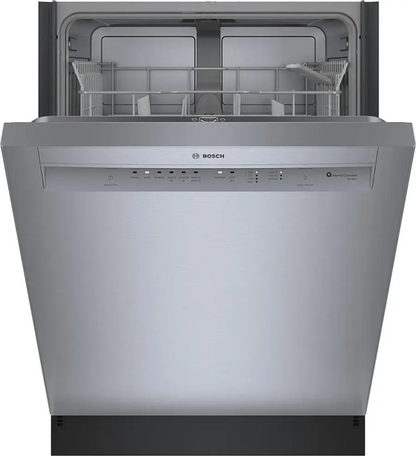 Bosch – 100 Series 24″ Front Control Smart Built-In Hybrid Tub Dishwasher with PureDry, 50 dBA – Stainless Steel