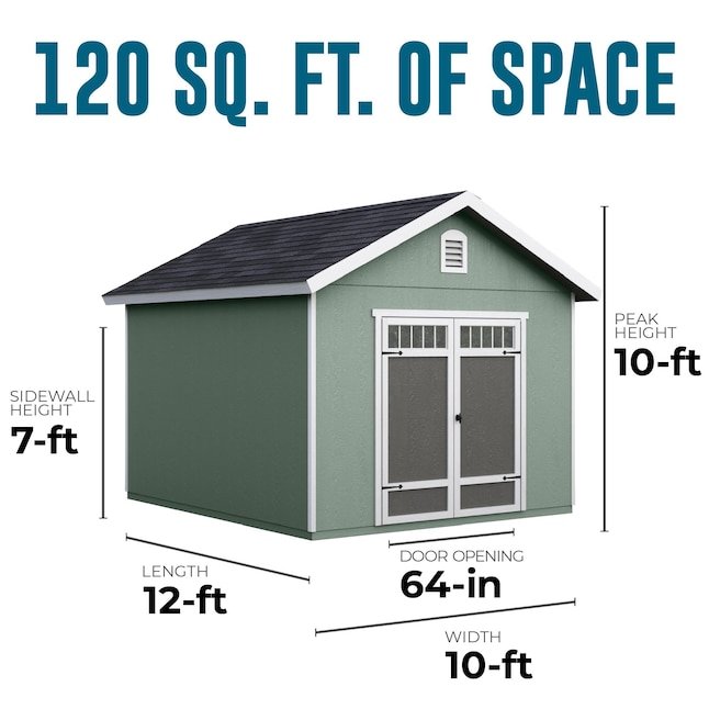 Heartland Asheville 10-ft x 12-ft Gable Style Wood Outdoor Storage Shed