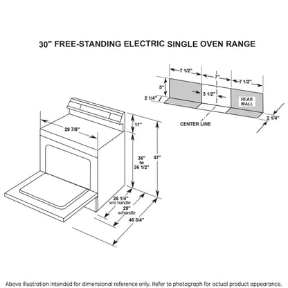 GE 30″ Freestanding Electric Range JB256DMBB