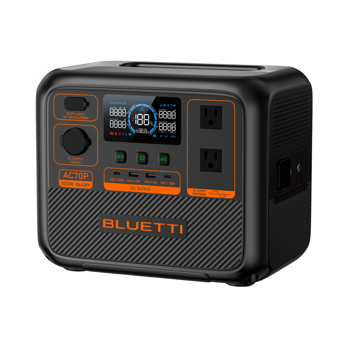 BLUETTI AC70P Portable Power Station | 1000W 864Wh