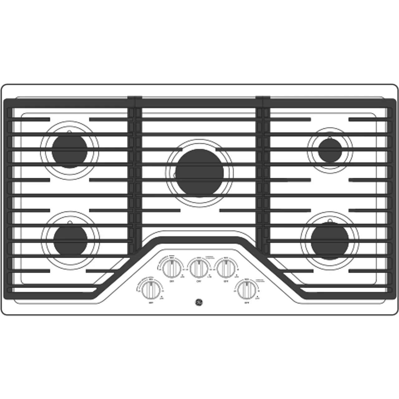 36 In. 5 Burners Gas Range