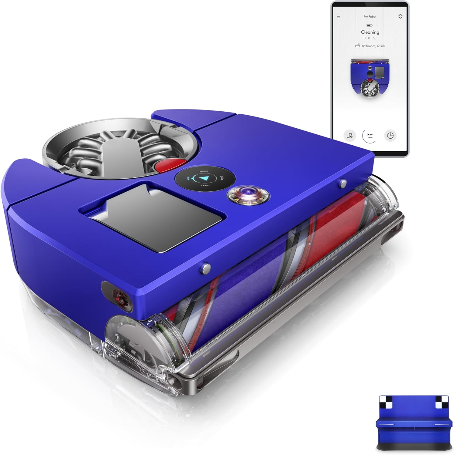 Dyson 360 Vis Nav™ robot vacuum, full-width brush, designed for all floor types (Blue/Nickel)