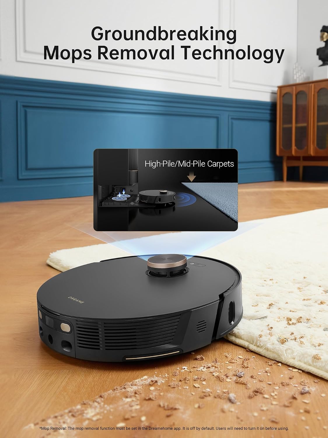 DREAME L30 Ultra Robot Vacuum Cleaner, 57.8°C Hot Water Mop Self-Cleaning, Mop Self-Drying, Mop Extend, Lifting, Refilling, Auto Empty, 7300Pa Suction Power, AI Action and 3D Navigation