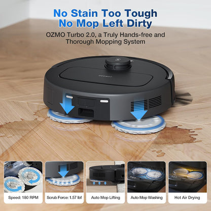 ECOVACS DEEBOT N30 Pro Omni Robot Vacuum and Mop, 2024 New Launch, 10000Pa Suction, TruEdge Adaptive Edge Mopping, ZeroTangle 2.0 Technology, Hot Air-Drying, Self-Emptying, Auto-Lift Mopping