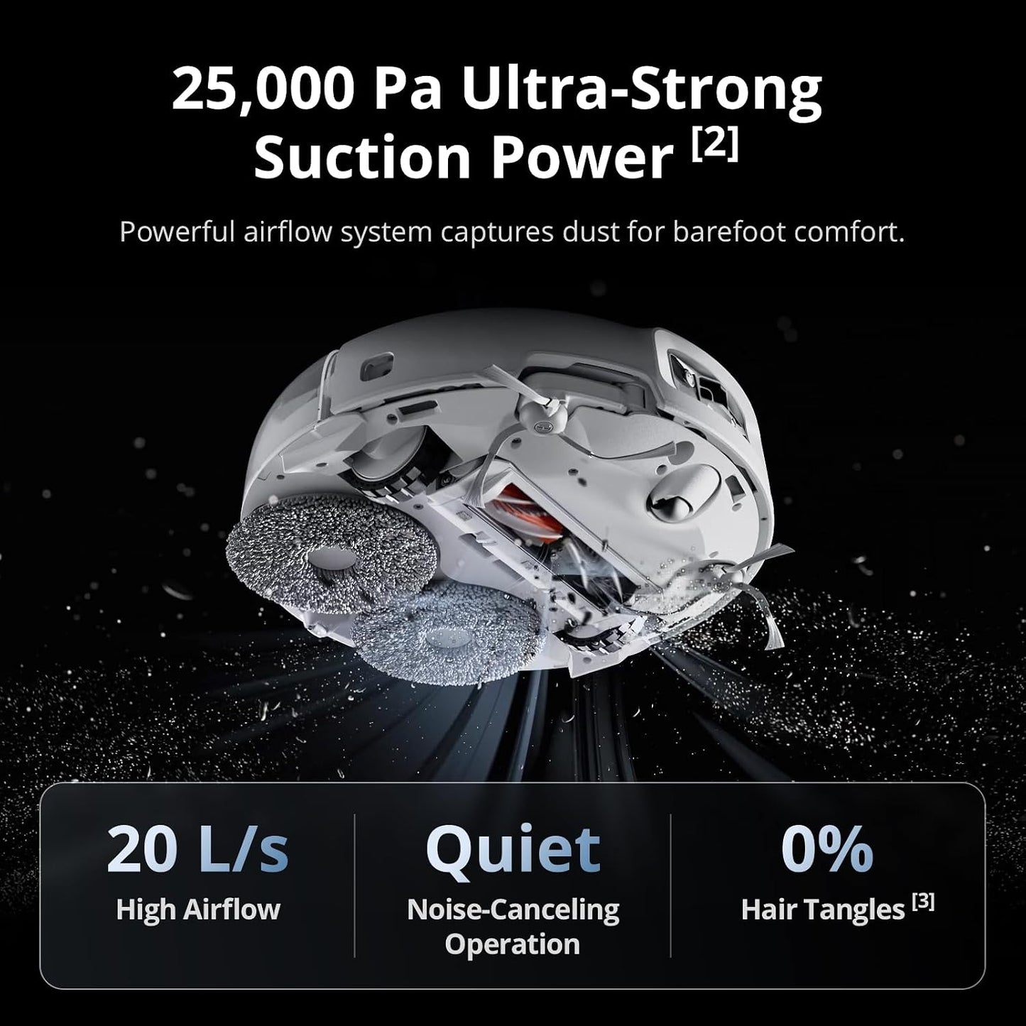 DJI ROMO P Robot Vacuum Cleaner and Mop With Transparent Design, 25,000 Pa Suction, Drone-Level Sensing, Dual Robotic Arms, 200-Day Maintenance-Free Operation, Customizable Mopping Solutions