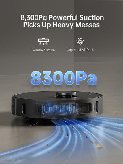 DREAME X30 Ultra Robot Vacuum Cleaner with Detachable and Lift-Up Mop, Auto Empty Robot and Mop Combo with Side Brush, 8300Pa Suction, Self-Cleaning Mop and