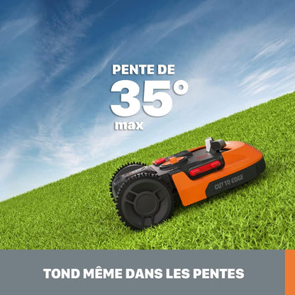 WORX Landroid Plus WR165E Robotic Lawnmower with Boundary Cable for Gardens up to 500 m² (AIA Navigation, App Control, WiFi, Bluetooth and Floating Mower - Max Gradient: 35%)