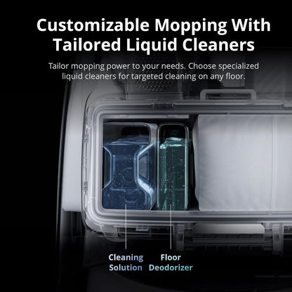DJI ROMO P Robot Vacuum Cleaner and Mop With Transparent Design, 25,000 Pa Suction, Drone-Level Sensing, Dual Robotic Arms, 200-Day Maintenance-Free Operation, Customizable Mopping Solutions