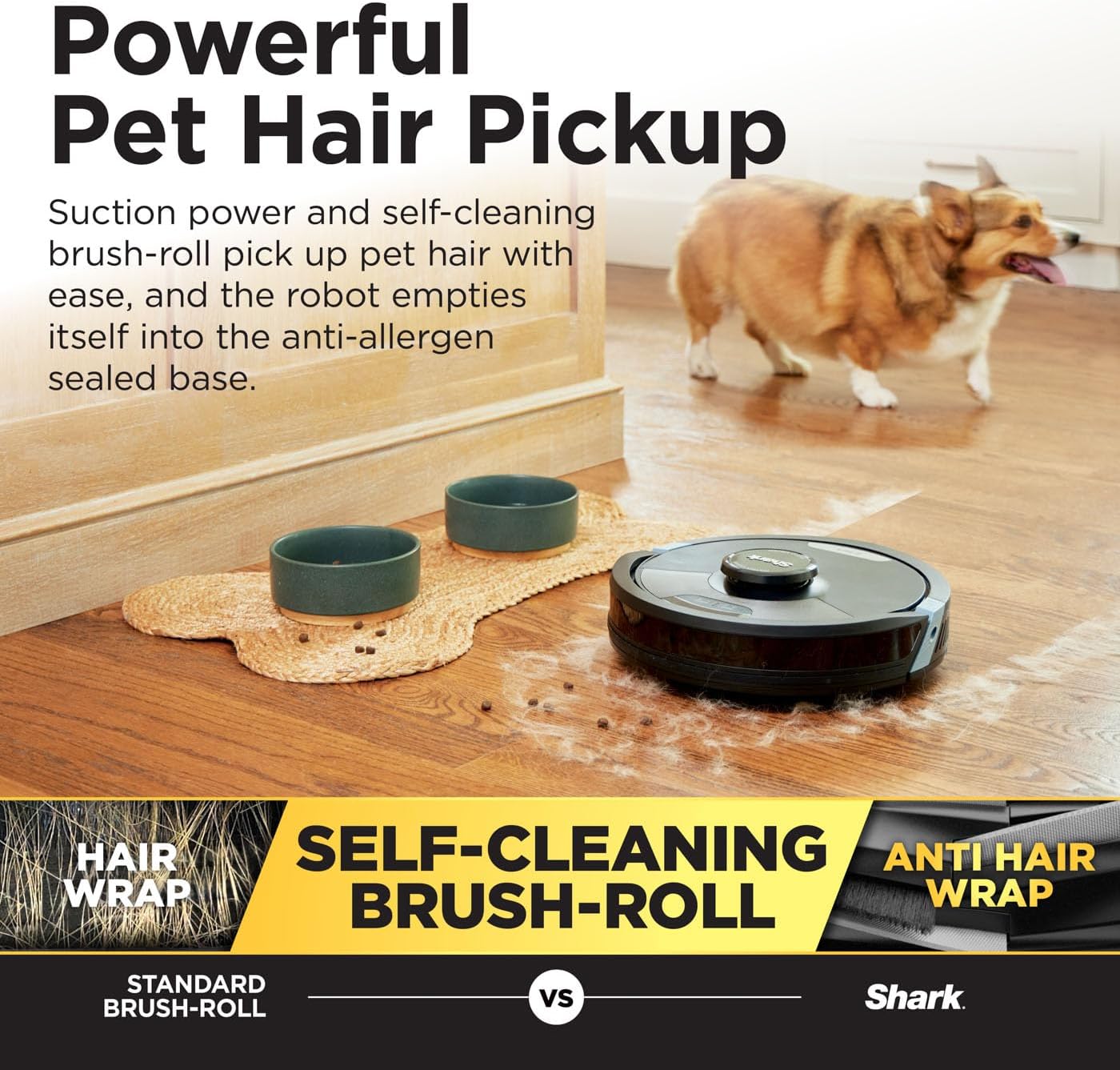 Shark Matrix Plus 2-in-1 Self-Empty Robot Vacuum Cleaner & Mop with LiDAR Home Mapping & Edge Cleaning, for Carpet, Hard Floors & Pet Hair, Anti-Allergen, Self-Charging, WiFi/App, Black