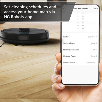 Hoover HG4 Hydro Pro Robot Vacuum & Mopping Cleaner, Up to 4000Pa Suction, Laser Navigation, Wi-Fi, Self-Emptying and Charging Base, Obstacle Sensor, Customisable Home Map [HG450HP]
