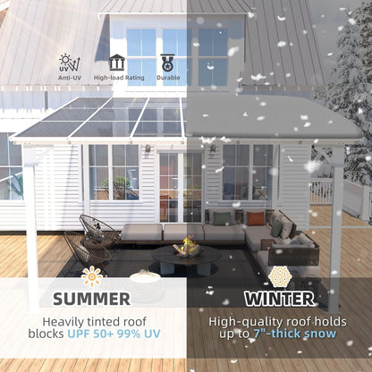 Aecojoy 12 ft x 12 ft White Aluminum Pergola with Canopy