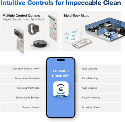 ECOVACS DEEBOT N30 Pro Omni Robot Vacuum and Mop, 2024 New Launch, 10000Pa Suction, TruEdge Adaptive Edge Mopping, ZeroTangle 2.0 Technology, Hot Air-Drying, Self-Emptying, Auto-Lift Mopping