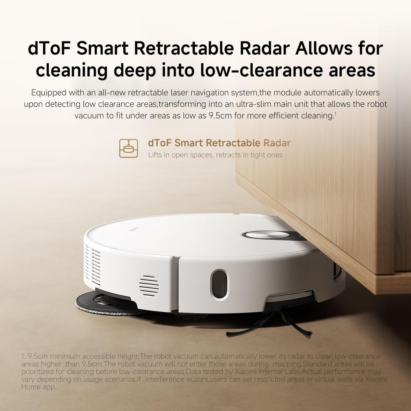 XIAOMI 5 Robot Vacumm Cleaner with Mop, 20000 Pa, Lifting dToF Navigation