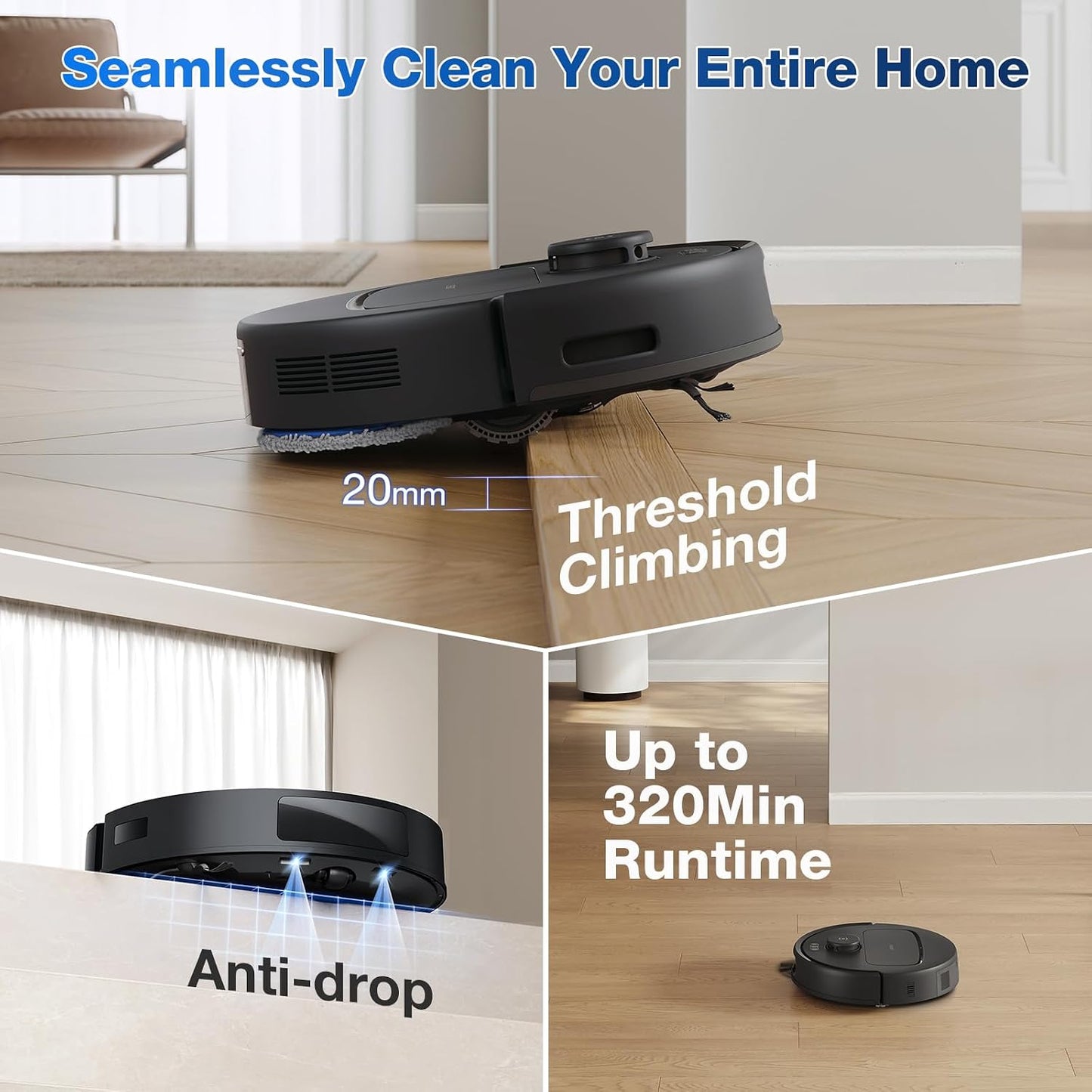 ECOVACS DEEBOT N30 Pro Omni Robot Vacuum and Mop, 2024 New Launch, 10000Pa Suction, TruEdge Adaptive Edge Mopping, ZeroTangle 2.0 Technology, Hot Air-Drying, Self-Emptying, Auto-Lift Mopping