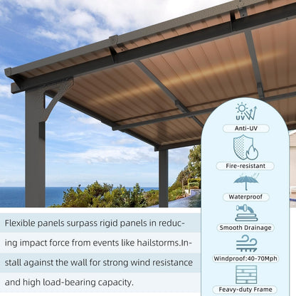 Aecojoy 14×12 ft Aluminum Pergola with Canopy