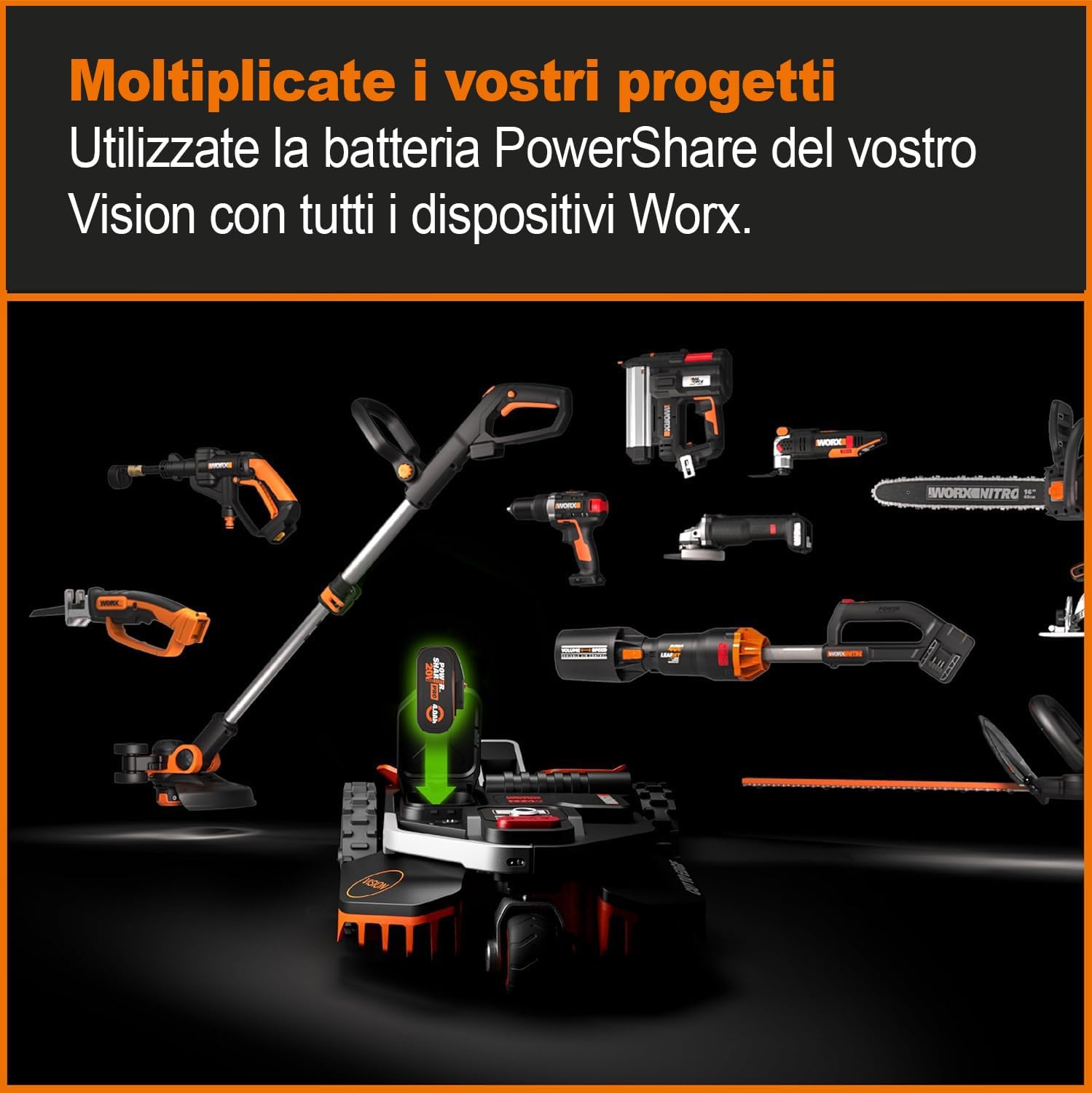WORX Landroid Vision M600 Robotic Lawnmower WR206E.1 for Gardens up to 600 m² - Intelligent Robotic Lawnmower without Boundary Cable - WiFi & Bluetooth - Active Obstacle Avoidance with AI Technology -