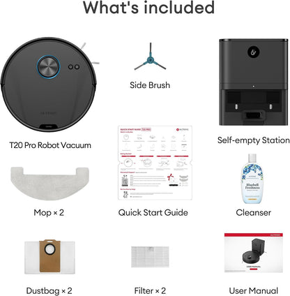 Ultenic T20 Pro Robot Vacuum Cleaner with Mop 8000Pa, 180 Mins Runtime