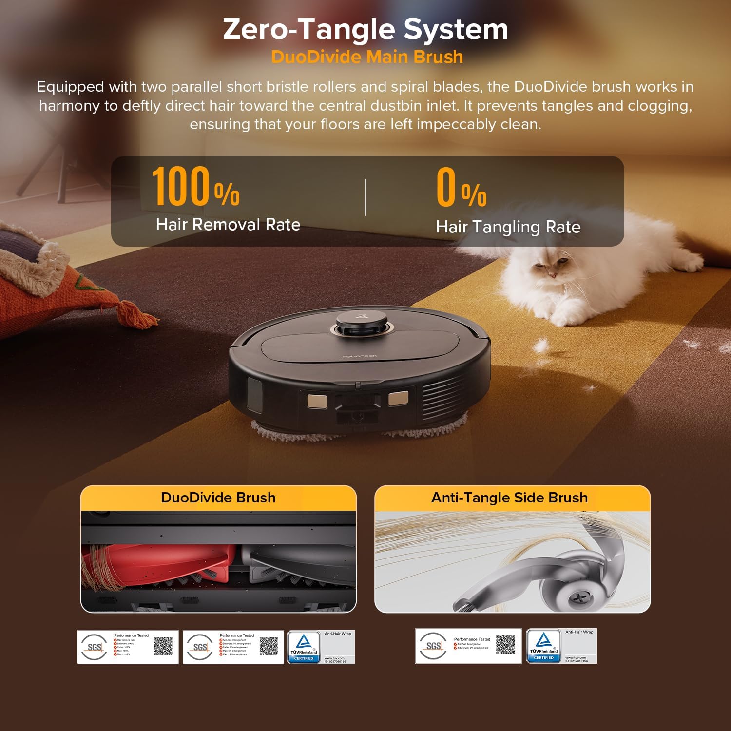 roborock Qrevo S5V Robot Vacuum Cleaner with Mop, FlexiArm Edge Mopping