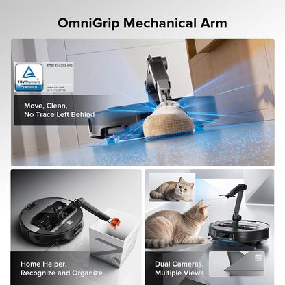 roborock Saros Z70 Robot Vacuum and Mop, OmniGrip Mechanical Arm, AI-Powered, 22,000Pa, 3.14'' Ultra Slim, FlexiArm Riser Technology, AdaptiLift Chassis, Obstacle Avoidance, Multifunctional Dock 4.0