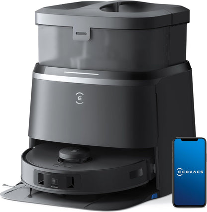 ECOVACS DEEBOT T30 OMNI Robot Vacuum Cleaner with Mini Station, TruEdge™ Adaptive Edge Mopping, ZeroTangl Brush Design, 11,000 PA, Hot Water Mop Washing