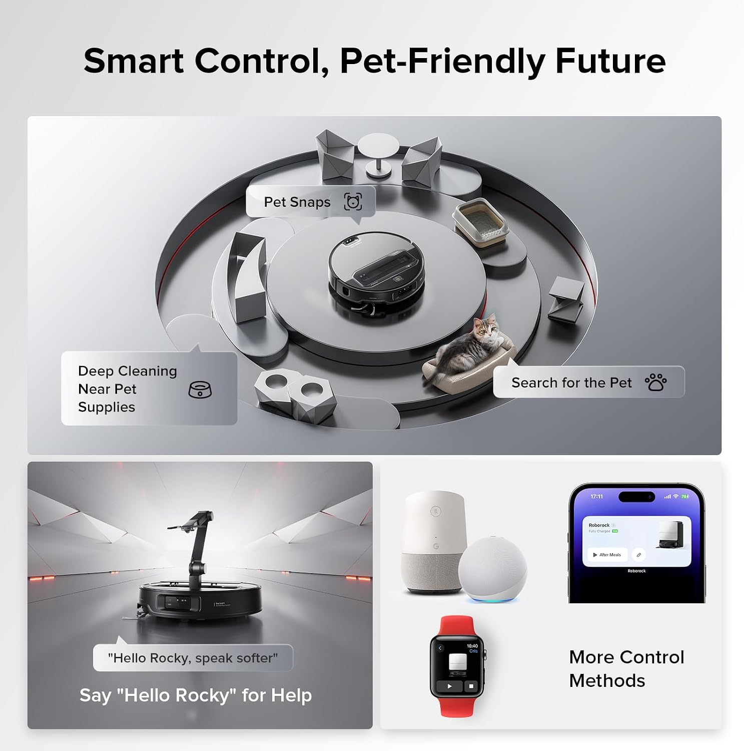 roborock Saros Z70 Robot Vacuum and Mop, OmniGrip Mechanical Arm, AI-Powered, 22,000Pa, 3.14'' Ultra Slim, FlexiArm Riser Technology, AdaptiLift Chassis, Obstacle Avoidance, Multifunctional Dock 4.0