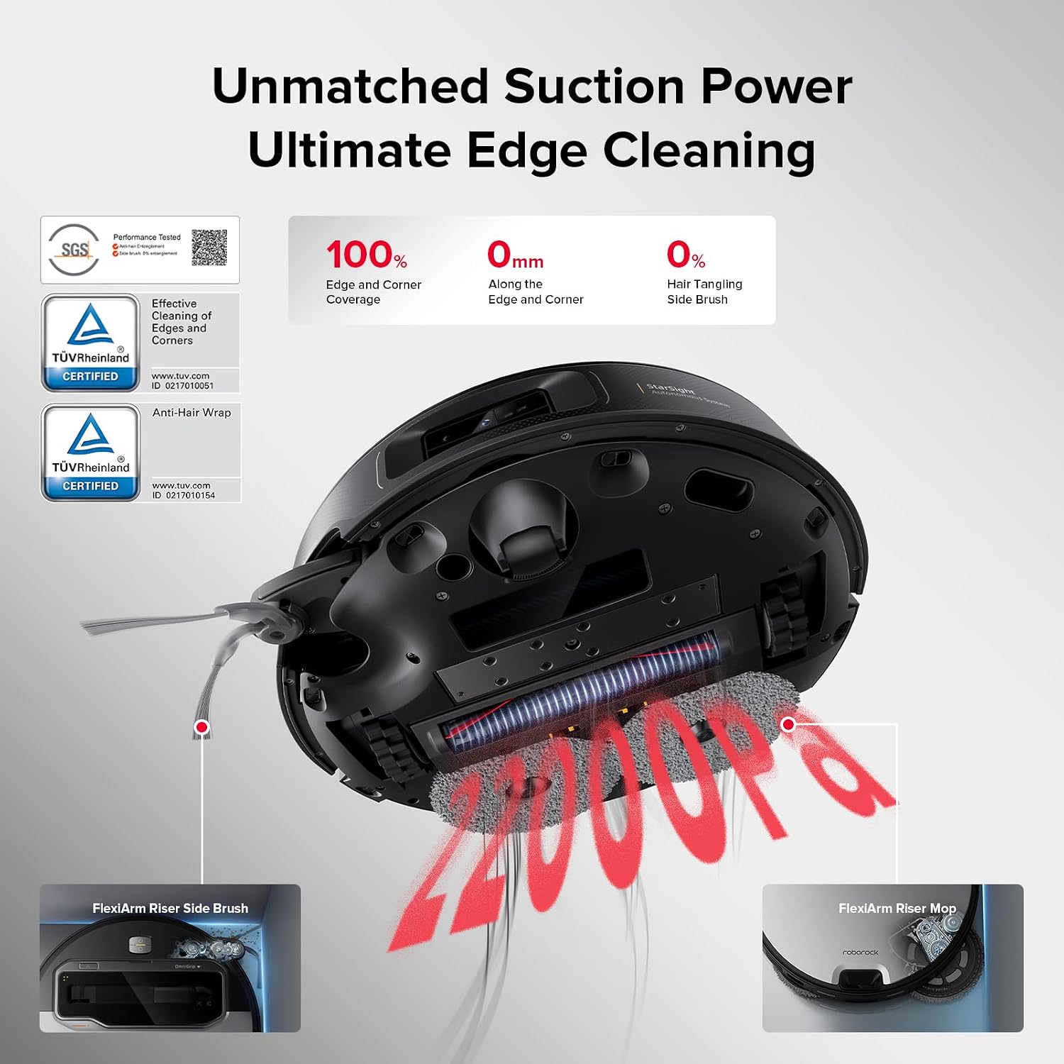 roborock Saros Z70 Robot Vacuum and Mop, OmniGrip Mechanical Arm, AI-Powered, 22,000Pa, 3.14'' Ultra Slim, FlexiArm Riser Technology, AdaptiLift Chassis, Obstacle Avoidance, Multifunctional Dock 4.0
