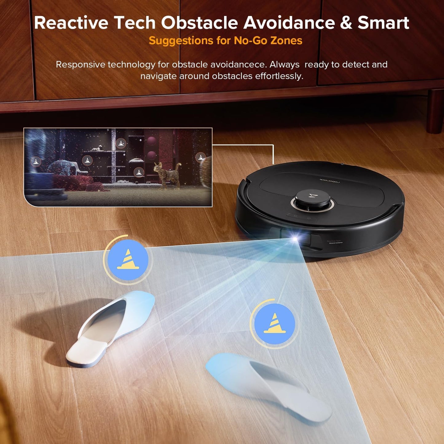 roborock Qrevo S5V Robot Vacuum Cleaner with Mop, FlexiArm Edge Mopping
