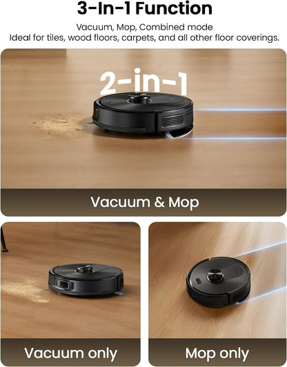 Proscenic Q20 Plus Robot Vacuum Cleaner with Mop, Multi-Cyclone Bagless Self Emptying Docking Station, 10000pa/180min Runtime, Lidar Navigation, Robotic Vacuum for Pet Hair, Carpet and Hard Floor