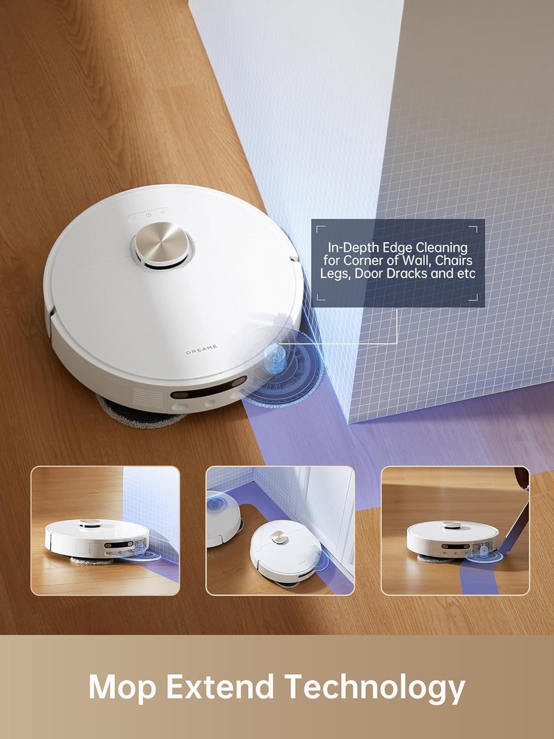 dreame L10s Pro Ultra Heat Robot Vacuum Cleaner, 7000Pa Robotic Vacuums with Mop Extend Technology, AI 3D Navigation, Hot Water Mop Washing, Ideal for Hair, Carpets