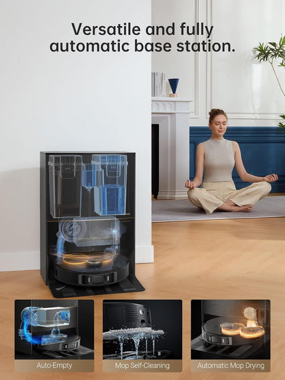DREAME L30 Ultra Robot Vacuum Cleaner, 57.8°C Hot Water Mop Self-Cleaning, Mop Self-Drying, Mop Extend, Lifting, Refilling, Auto Empty, 7300Pa Suction Power, AI Action and 3D Navigation