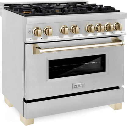 ZLINE Autograph Edition 36″ 4.6 Cu. Ft. Dual Fuel Range