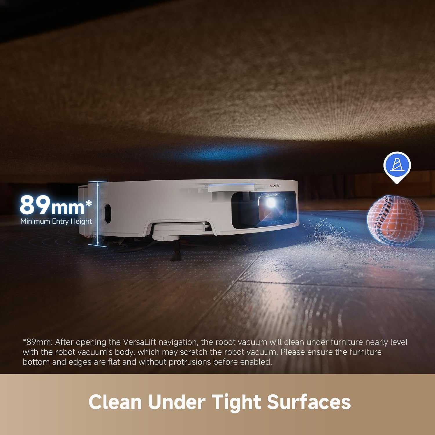 dreame X50 Ultra Complete Robot Vacuum with Mop, 20000Pa, Conquers Obstacles Up to 6CM, Liftable Brush&Mops, 80°C Hot Water Washing, Anti-Tangling, Removable Mop, Dual Flex-Arm, Dirt Detection