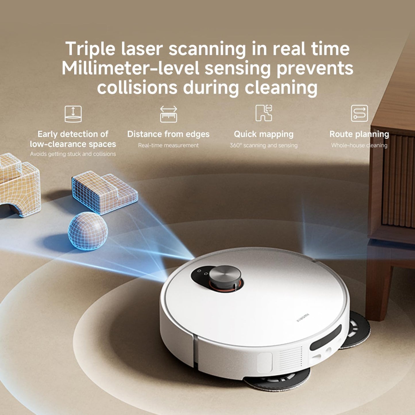 XIAOMI 5 Robot Vacumm Cleaner with Mop, 20000 Pa, Lifting dToF Navigation