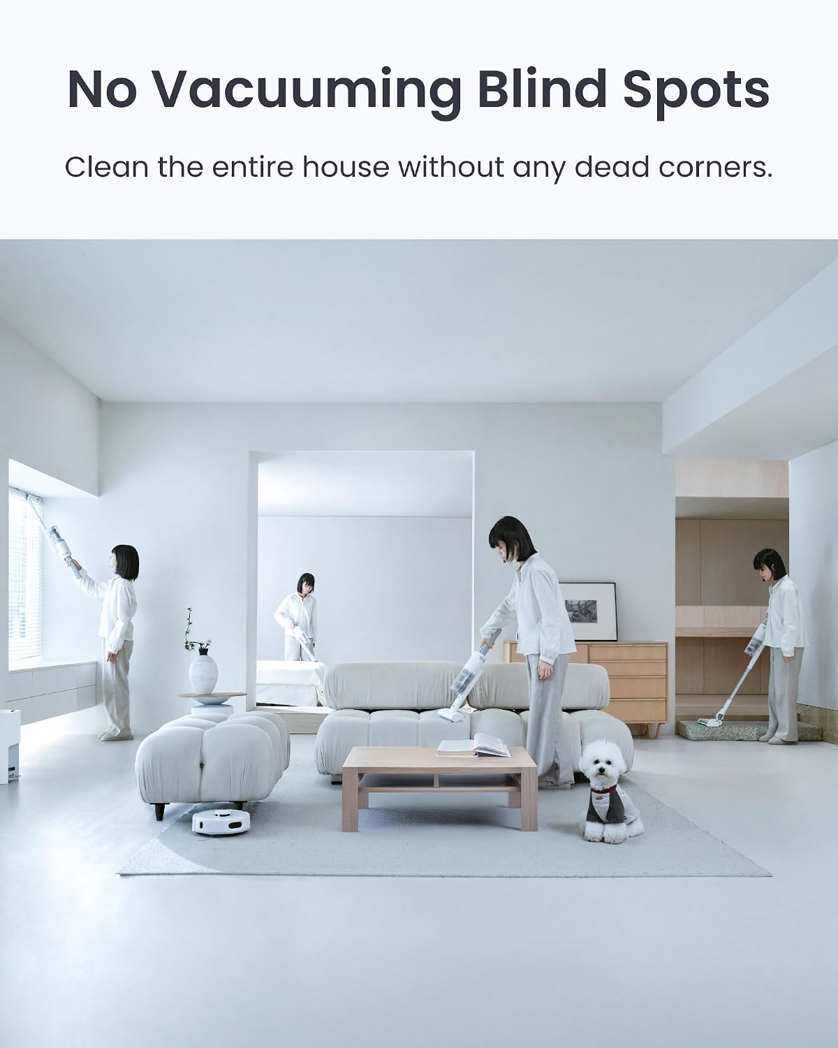 SwitchBot K10+ Pro Combo Robot Vacuum with Dual Auto-Empty Dock for 70 Days of Cleaning, Cordless Vacuum Cleaner with LED Headlights for Household Pet Hair, 45dB Ultra Quiet, Compatible with Alexa