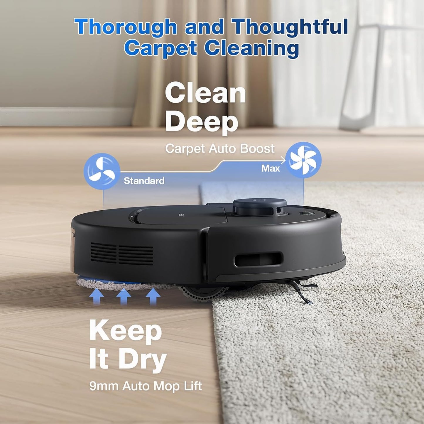 ECOVACS DEEBOT N30 Pro Omni Robot Vacuum and Mop, 2024 New Launch, 10000Pa Suction, TruEdge Adaptive Edge Mopping, ZeroTangle 2.0 Technology, Hot Air-Drying, Self-Emptying, Auto-Lift Mopping