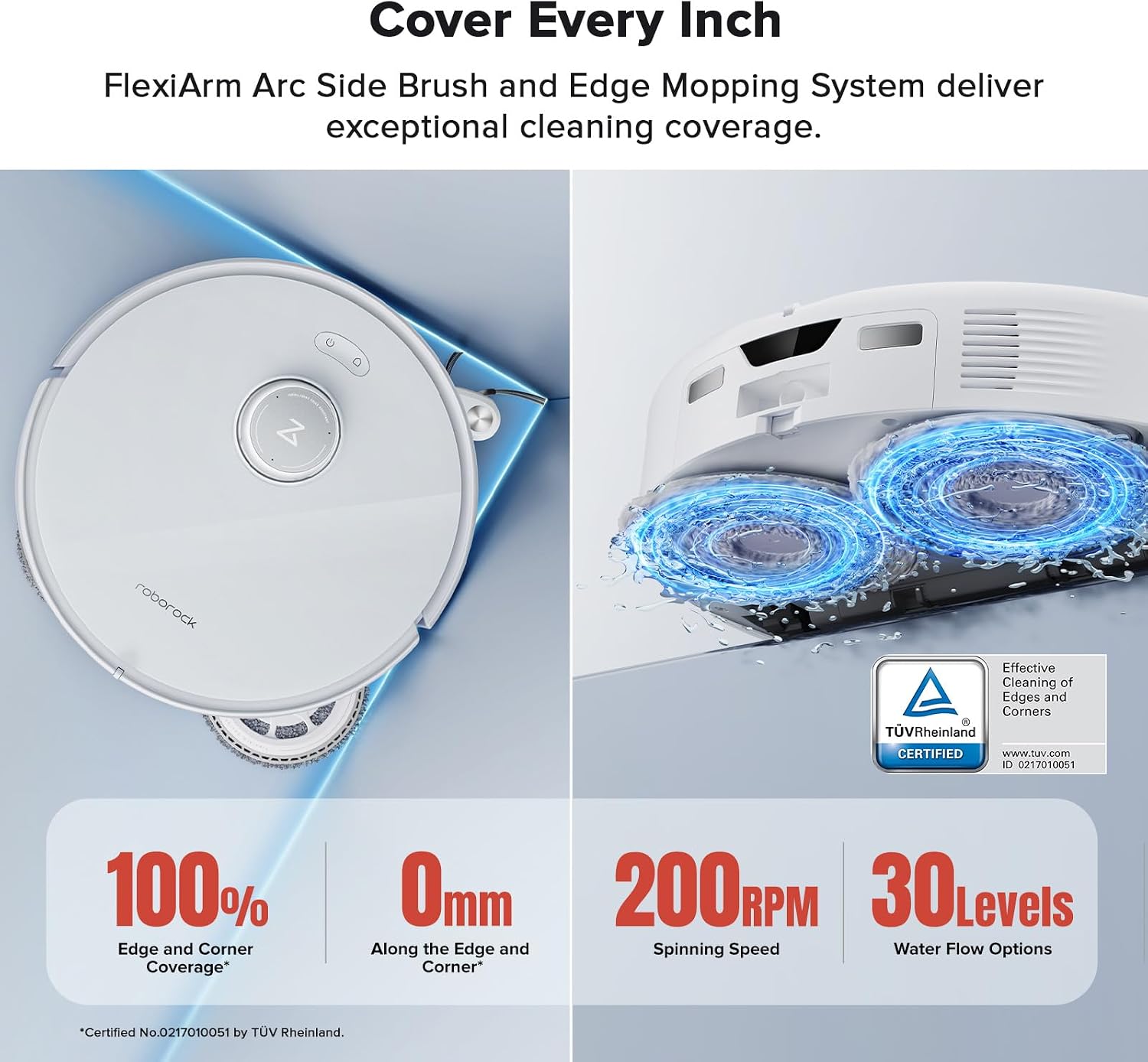 roborock Qrevo Curv Vacuum Robot, 18500PA Suction, 0 Tangle, Main DuoDivide/Side Brushes, FlexiArm Arc Self-Cleaning/Drying FlexiArm Mop, AdaptiLift Chassis, Self-Emptying