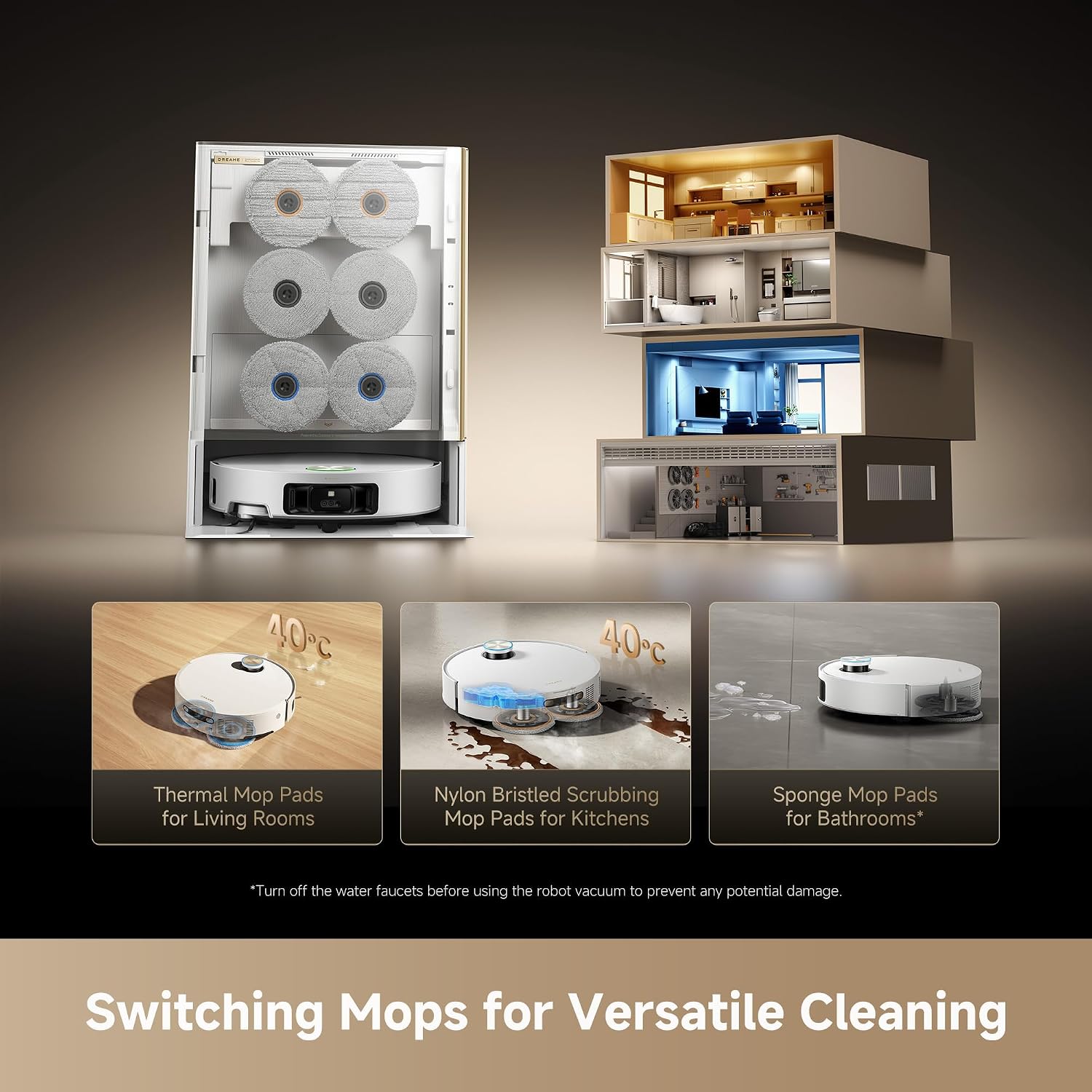 dreame Matrix10 Ultra Robot Vacuum and Mop with Multi-Mop Switching Dock