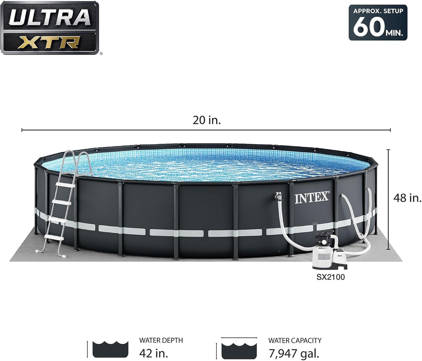 INTEX Ultra XTR Frame Round Above Ground Swimming Pool Set with Pump
