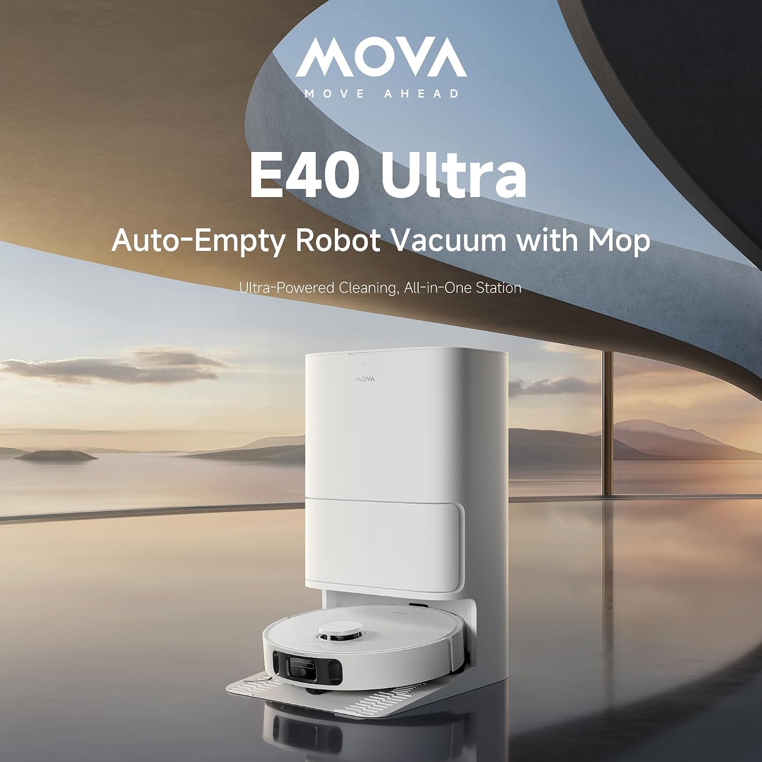 MOVA E40 Ultra Robot Vacuum and Mop, 19000Pa Suction & Anti-Tangle Brushes