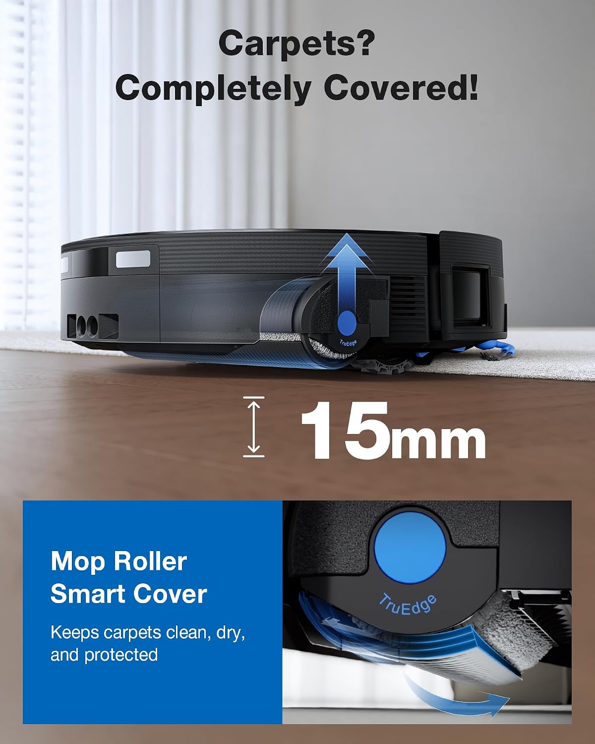 ECOVACS DEEBOT X12 OmniCYCLONE Robot Vacuum and Mop, 22,000Pa Blast Suction, GaN Fast Charging for Large Homes, Bagless 60-Day Station, FocusJet + OZMO Roller Self-Washing Mop,AIVI 3D Smart Navigation