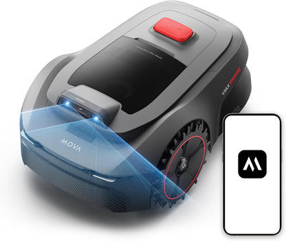 MOVA ViAX 300 Robot Lawnmower without Boundary, Recommended 300 ㎡, AI-Assisted Auto Mapping, U-Shape Path Planning, Dual-Vision Obstacle Avoidance, Edge Cutting, Complex Terrain, App Control