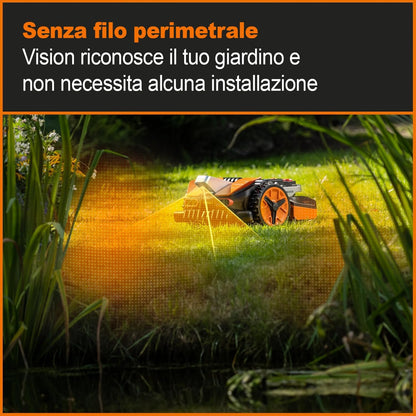 WORX Landroid Vision M600 Robotic Lawnmower WR206E.1 for Gardens up to 600 m² - Intelligent Robotic Lawnmower without Boundary Cable - WiFi & Bluetooth - Active Obstacle Avoidance with AI Technology -