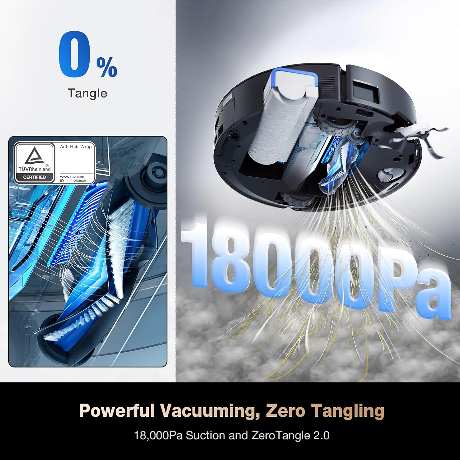 ECOVACS DEEBOT X8 PRO OMNI Robot Vacuum and Mop, 18000Pa, OZMO ROLLER Instant Self-Washing Mopping, 40-75℃ Hot Water Mop Washing, Auto Cleaning Solution Adding, Hot Air-Drying, Self-Emptying, Black