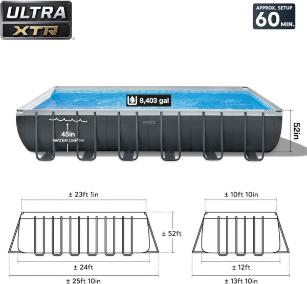 Intex Ultra XTR Rectangular Swimming Pool Set with Pump