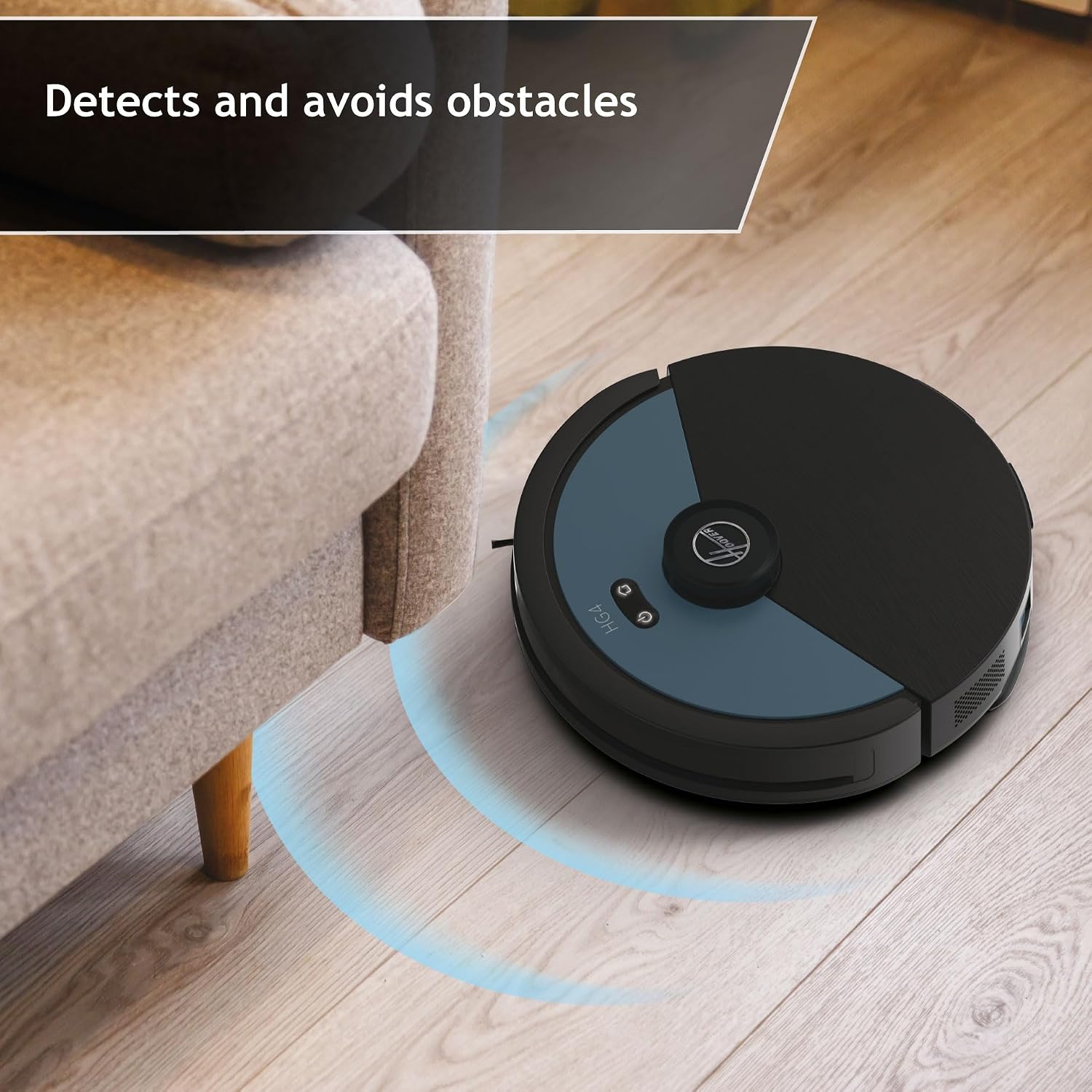 Hoover HG4 Hydro Pro Robot Vacuum & Mopping Cleaner, Up to 4000Pa Suction, Laser Navigation, Wi-Fi, Self-Emptying and Charging Base, Obstacle Sensor, Customisable Home Map [HG450HP]