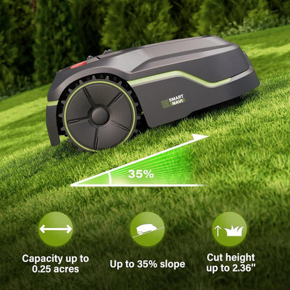 Smart Wireless Robotic Lawnmower, Fully Automatic Robotic Lawn Mowers with App Control, Climbing & Obstacle Avoidance, for 600㎡ Home Garden