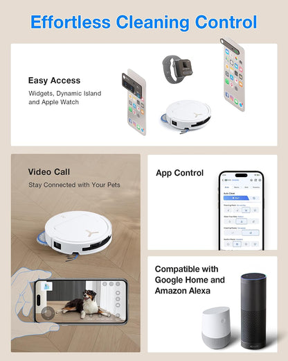 ECOVACS DEEBOT T50 PRO OMNI Gen 3 Robot Vacuum Cleaner with Mop, 81mm Ultra Thin, 25000Pa Suction, AIVI 3D 3.0, ZeroTangle 3.0 Anti Hair Tangle System,TruEdge 2.0 Coverage,Self Cleaning, White