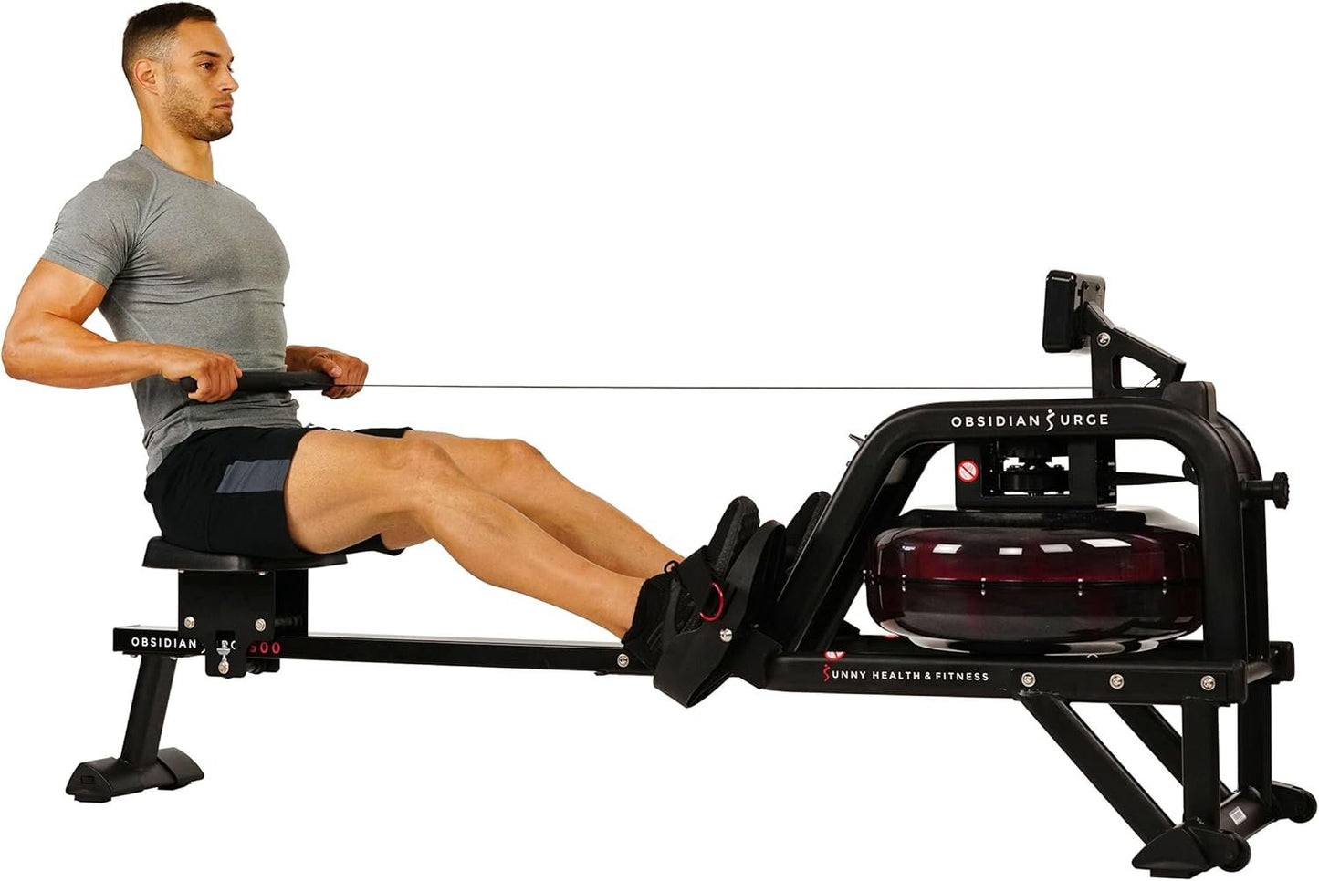 Sunny Health and Fitness Obsidian Surge Water Rowing Machine